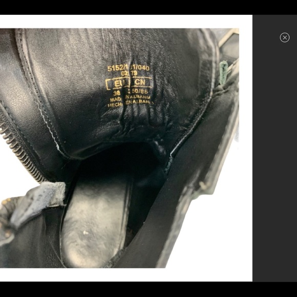 Zara Black Leather Moto Combat Boots 7.5 (38) - Picture 6 of 7